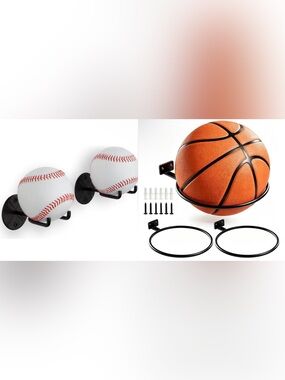SPORTS BALL WALL-MOUNT DISPLAY BUNDLE